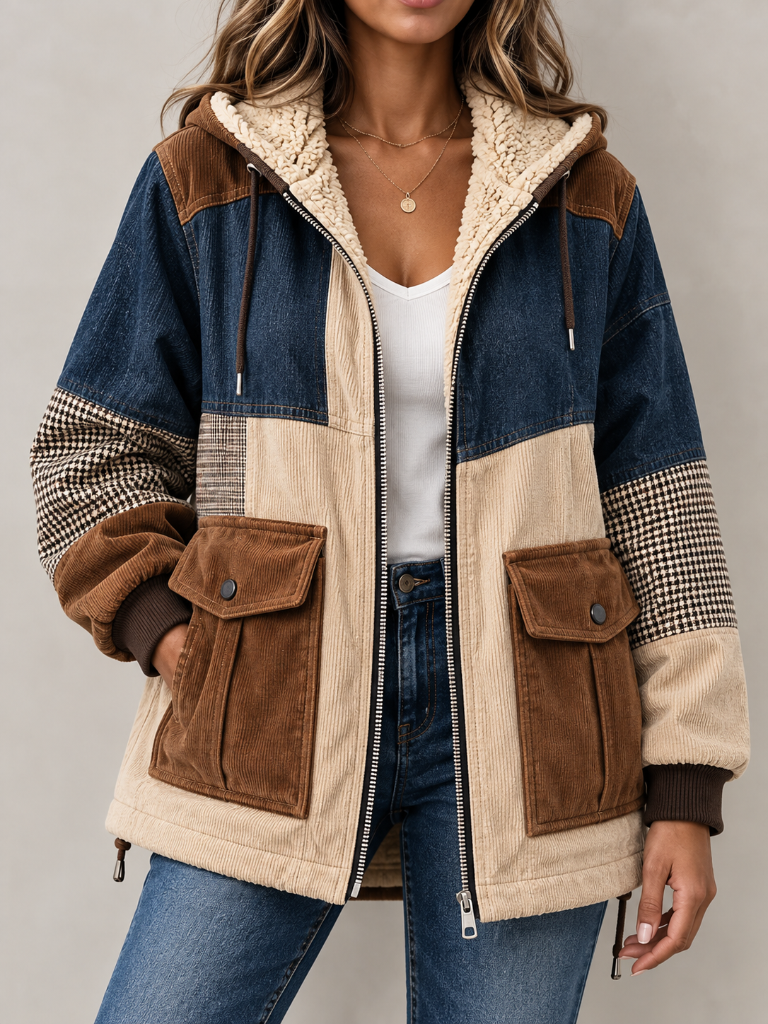 Casual Fashion Long Sleeve Zipper Coat